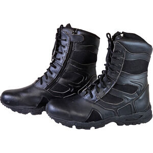 Rothco Black Leather Forced Entry Military Deployment Boot With Side Zipper 14R